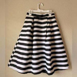 Black and white striped skirt